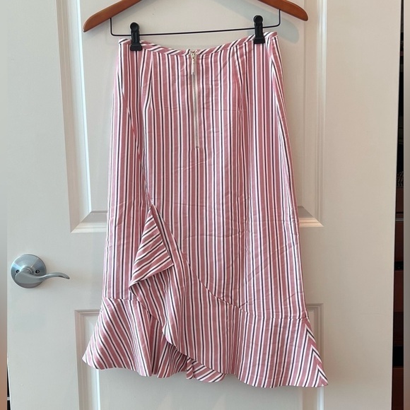 Ted Baker Corn Layered Striped Ruffle Hem Midi Pencil Skirt NWT - Picture 9 of 16